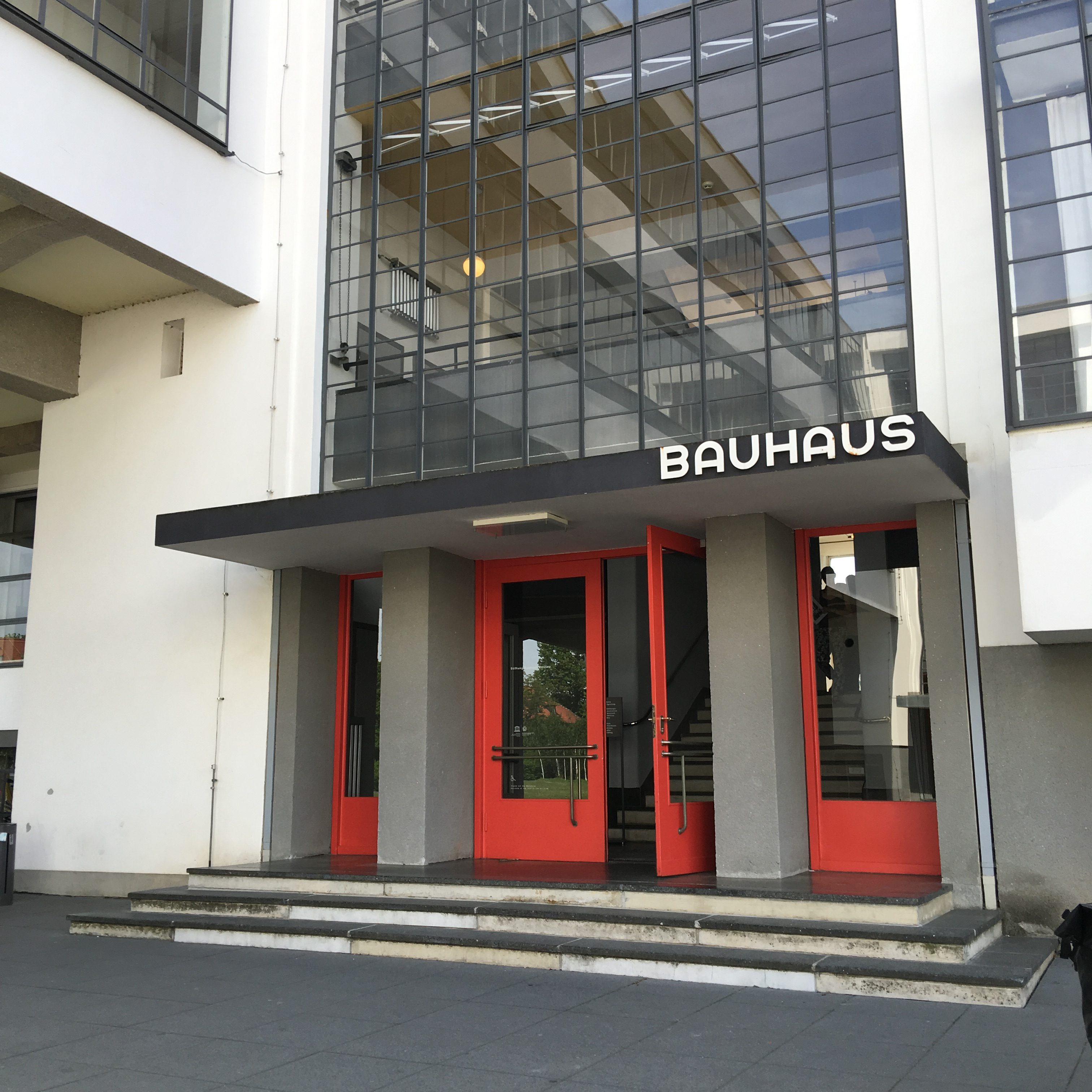 Front entrance to the bauhaus school dessau germany