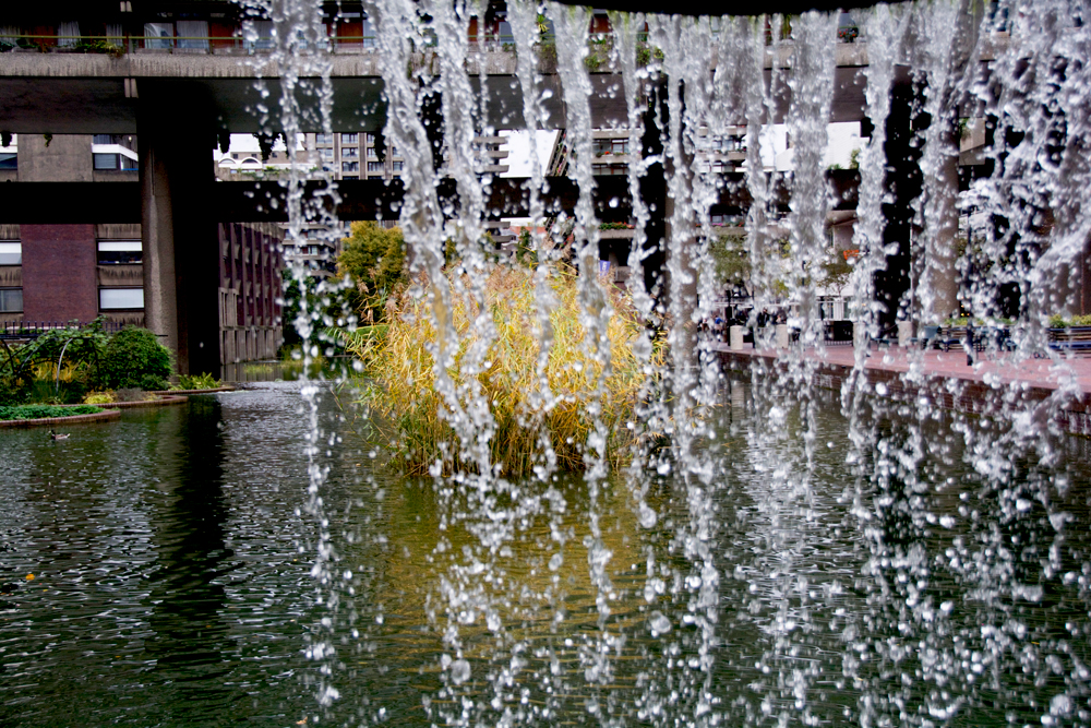 Barbican Lake from waterfall