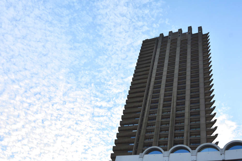 Chamberlin Powell and Bonn's Brutalist Shakespeare Tower in th concrete Barbican Estate