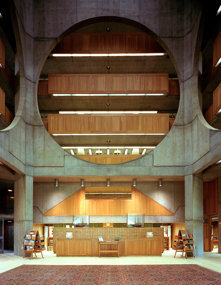 interior of philips exeter library by Louis Kahn