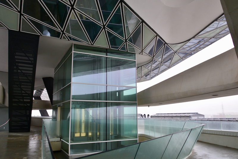 antwerp belgium Zaha Hadid Antwerp Port House glass elevator to the roof of the Port House 
