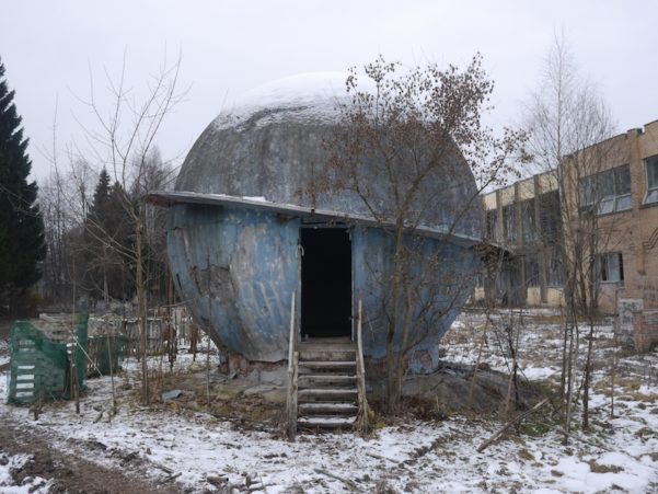 soviet playground in the abandoned Pioneer Camp of the Karacharovo Mechanical Plant Russian Soviet architecture