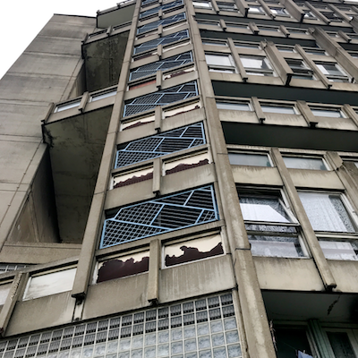 smithsons iconic brutalist estate robin hood gardens view of facade 