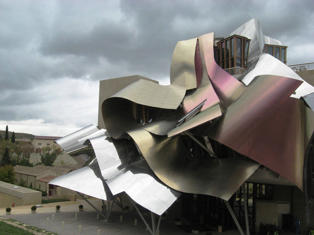 Frank Gehry view of ribbons design in spain Marques de Riscal