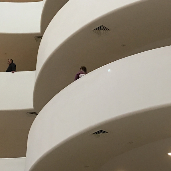 Frank LLoyd Wright Modernist Interior view of Guggenheim Museum NYC