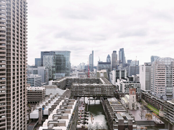 view of the barbican estate for the barbican estate book
