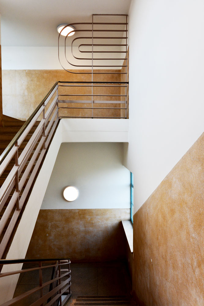 modernism in hackney staircase detail in the former German Hospital 