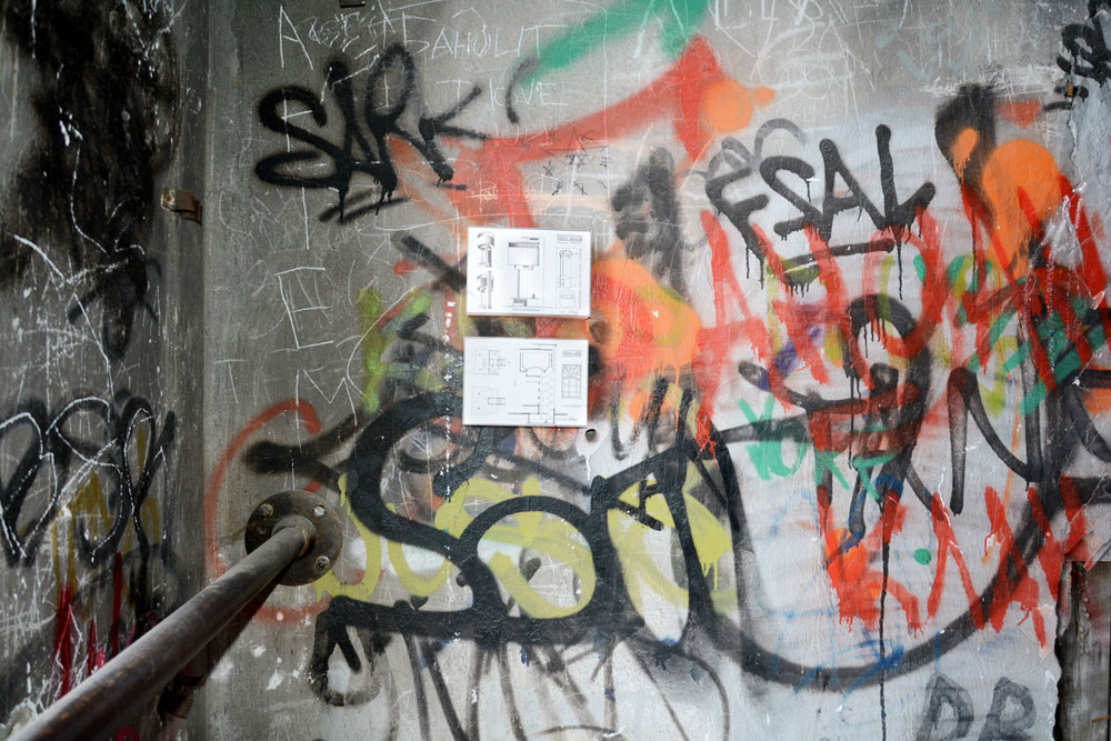 grafiti inside the white tower yekaterinburg