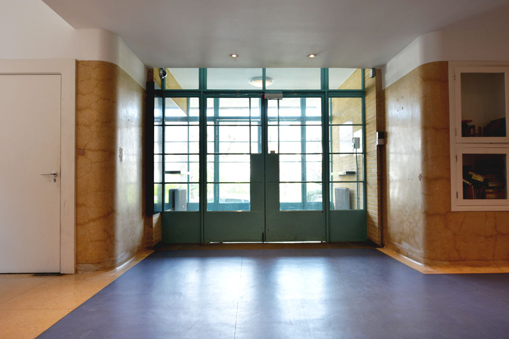 lobby of modernist bruno court formally the german hospital in hackney