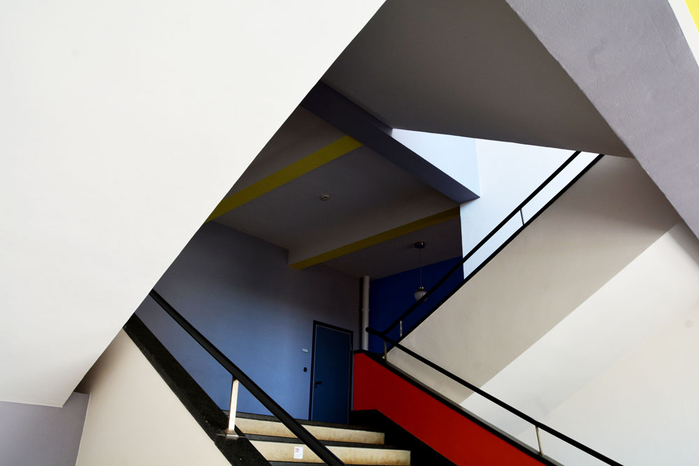 staircase of the bauhaus Dessau Germany