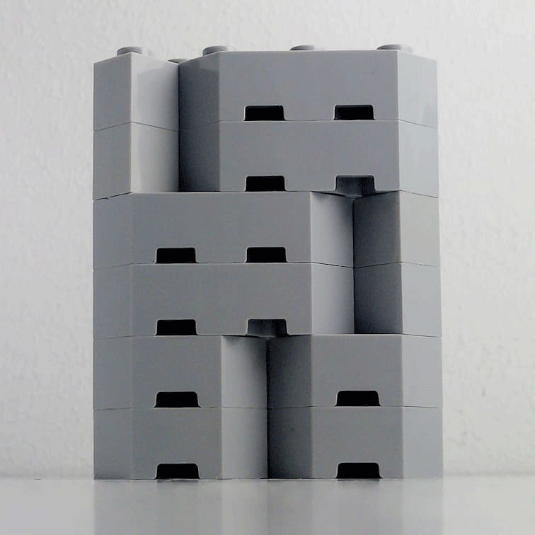 brutalist towerblock made from lego bricks by brutesinlego