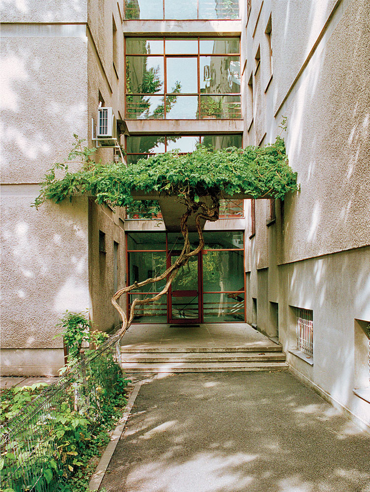 architecture in romania leon garcia appartment block 1960 front portico