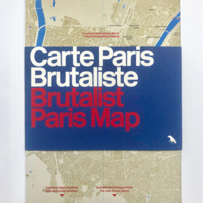 brutalist paris map pocket sized and fold out poster