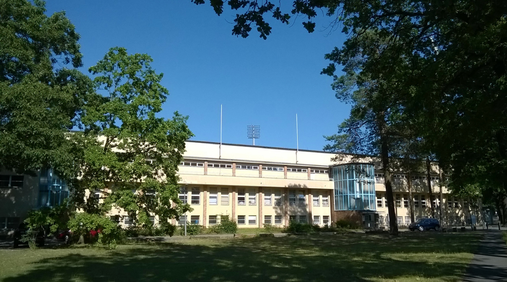 facade of mommsen stadium in berlin