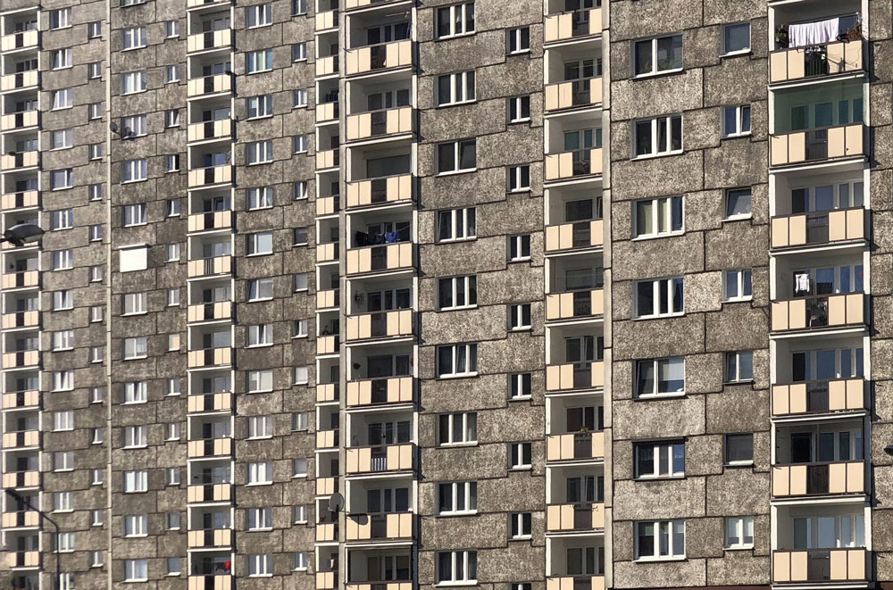 Poznan blok district polish brutalist architecture 