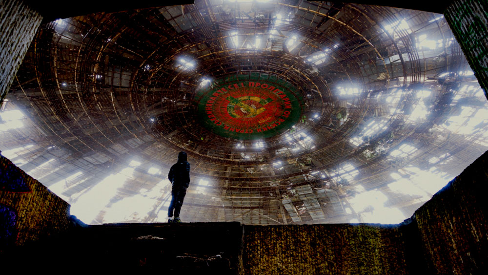 urbex inside huge damaged dome