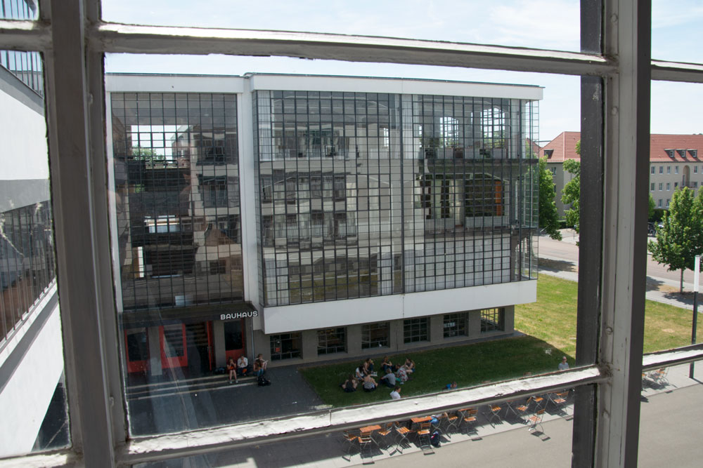 Bauhaus view from across the courtyard