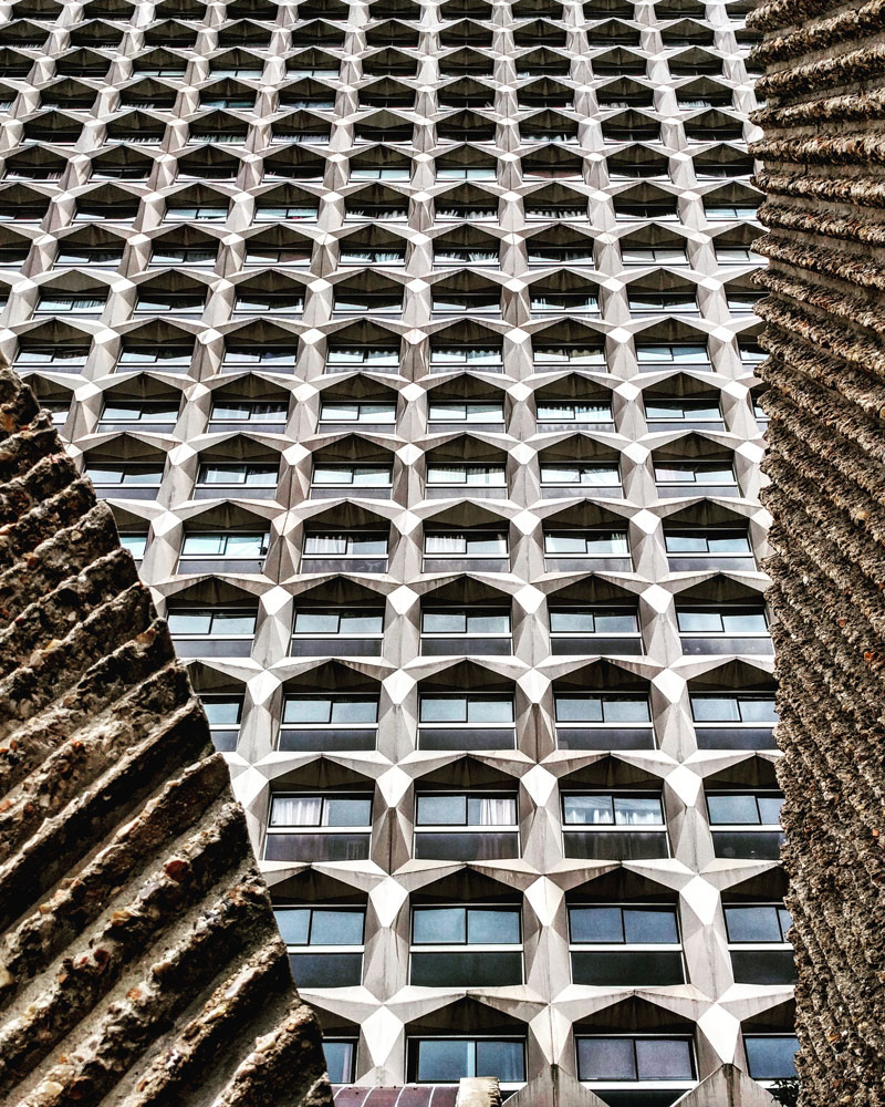 brutalist window detail and concrete