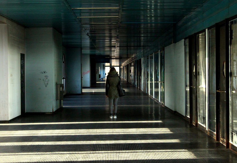 brutalist housing estate corridors