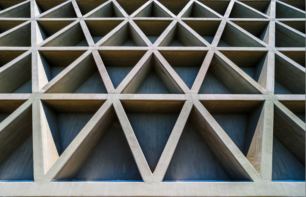 brutalist detail in trieste church