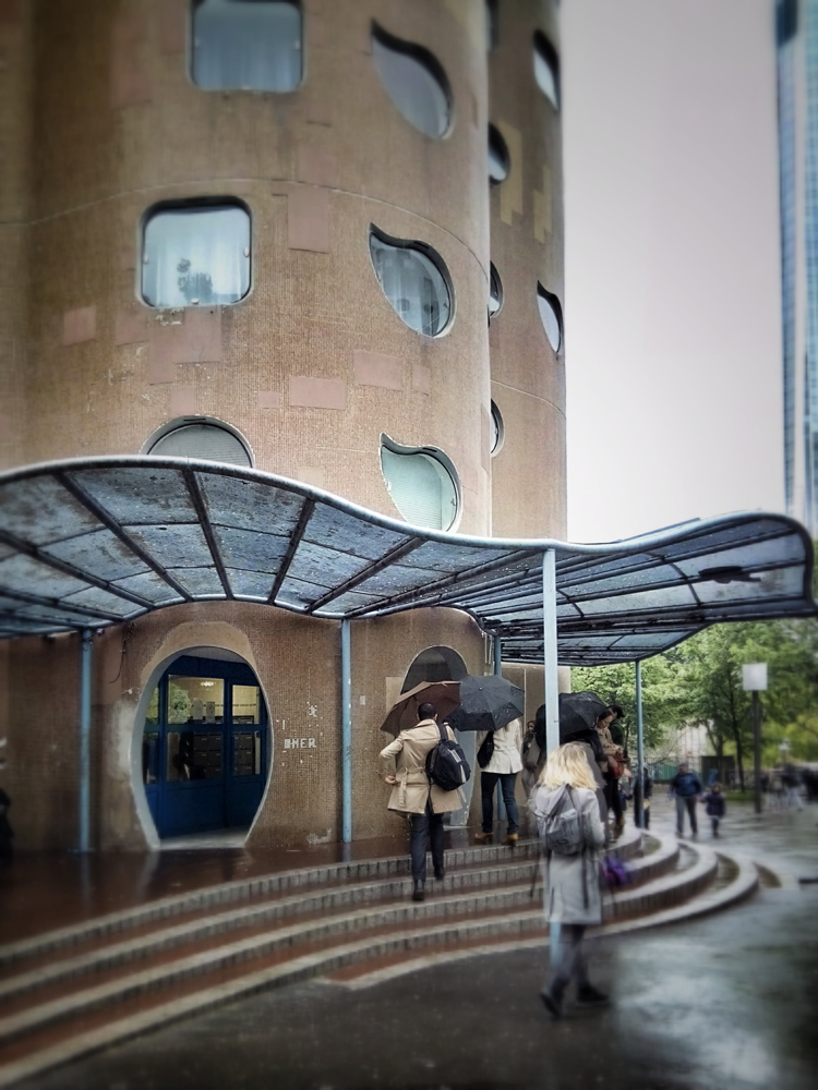 canopy over entrance to tower French architecture Emile Aillaud