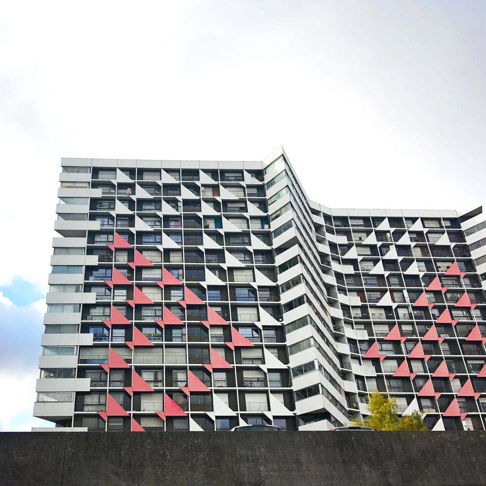 facade of mid century building france