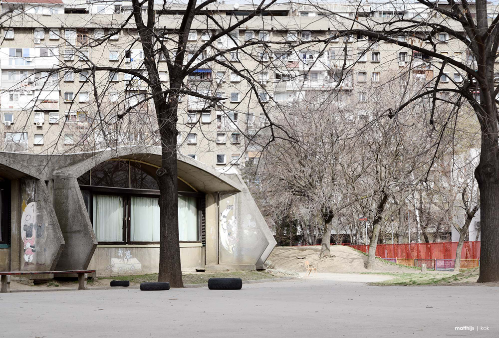 brutalist architecture Novobeogradski kindergarten 