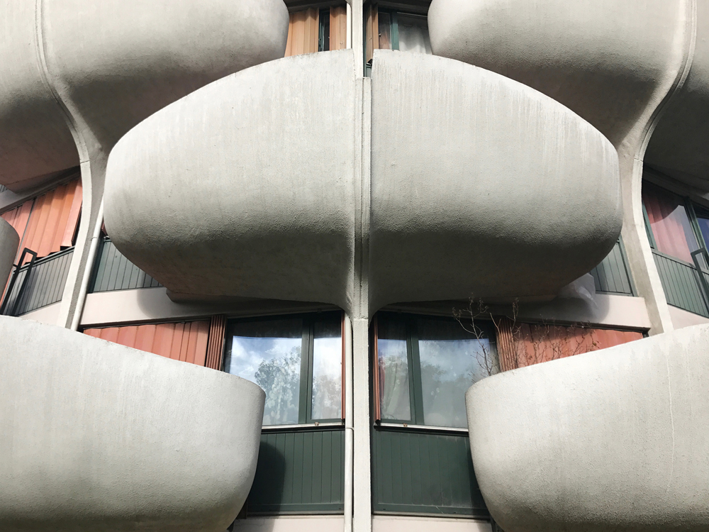 concrete petal balconies