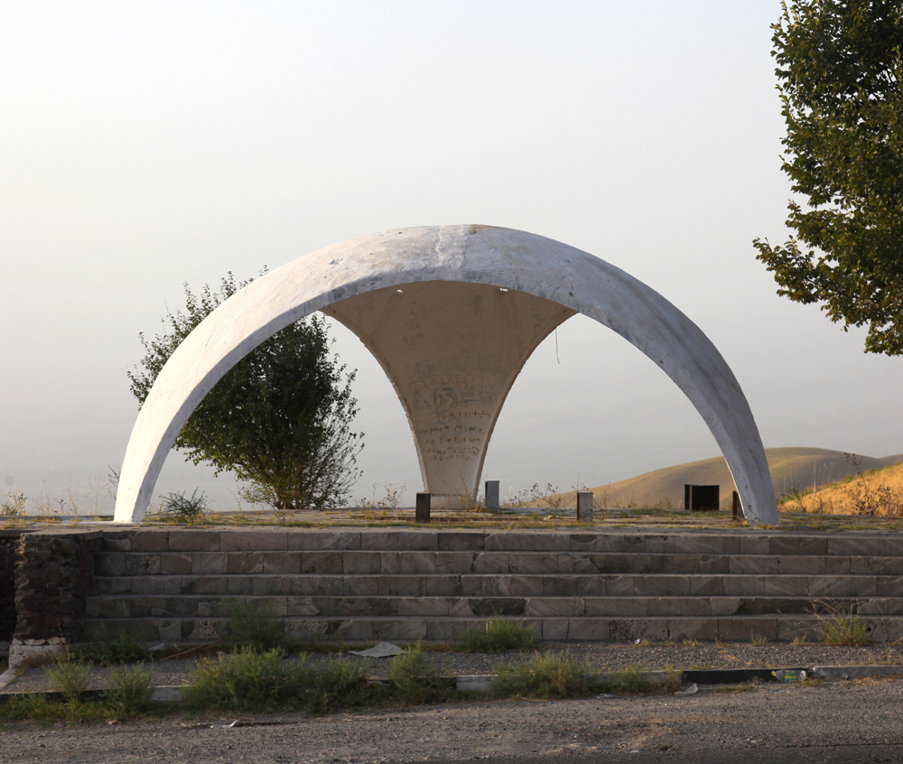 concrete bus stop Dushanbe