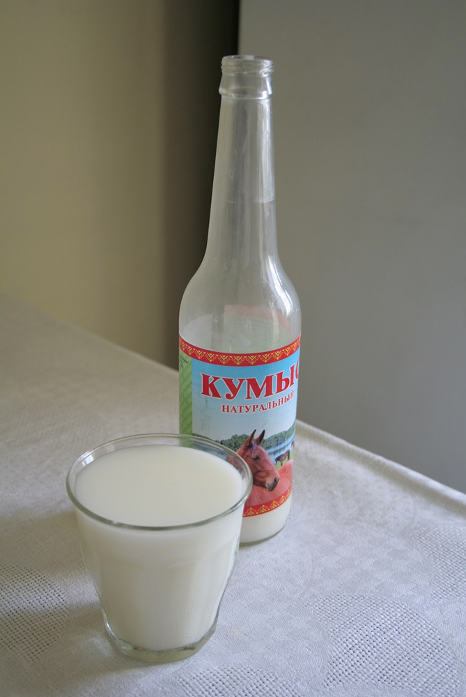bottle of femented horse milk