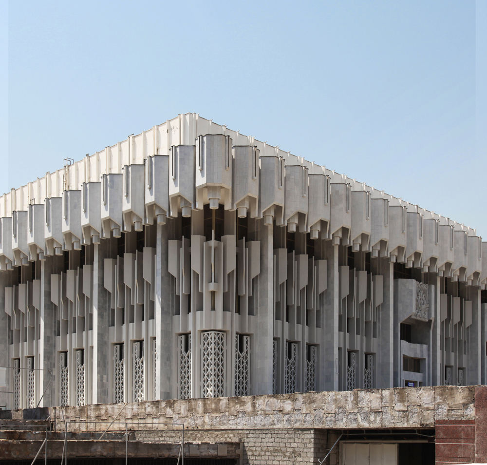 Tashkent architecture building taken from corner