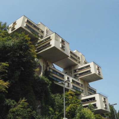 brutalist architecture bank hq in georgia