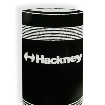 small black pin shaped like a litter bin with logo of hackney council on