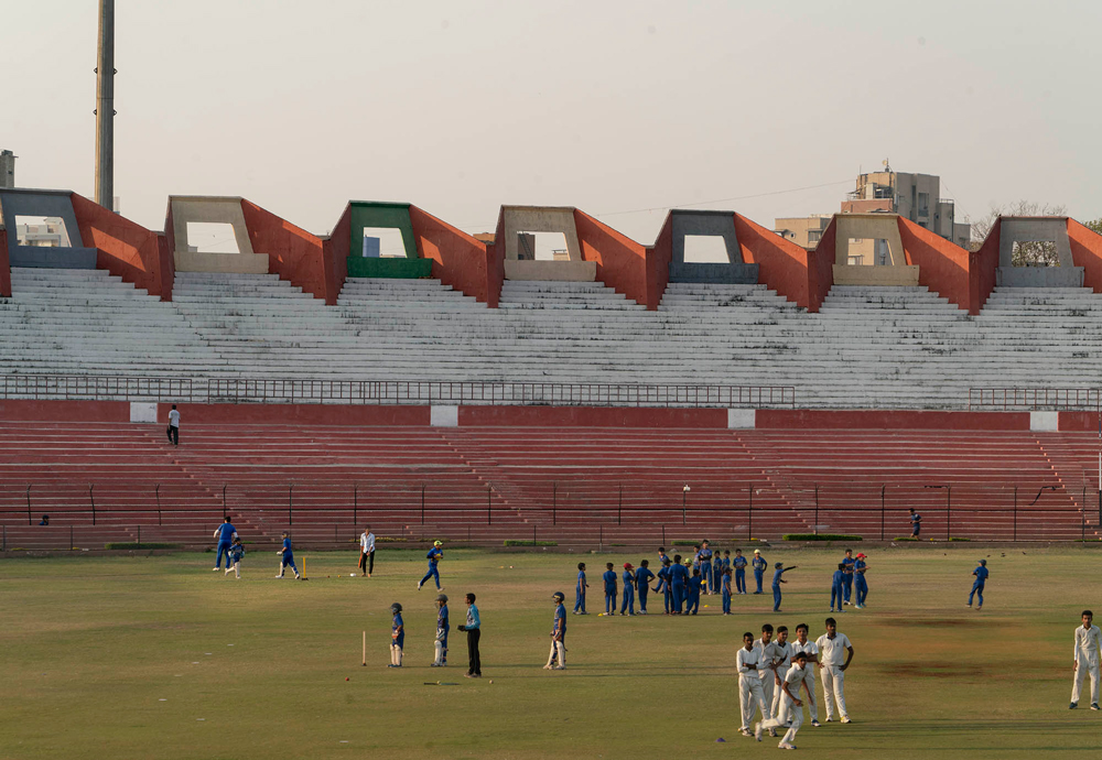 pitch of Charles Correa cricket stadium