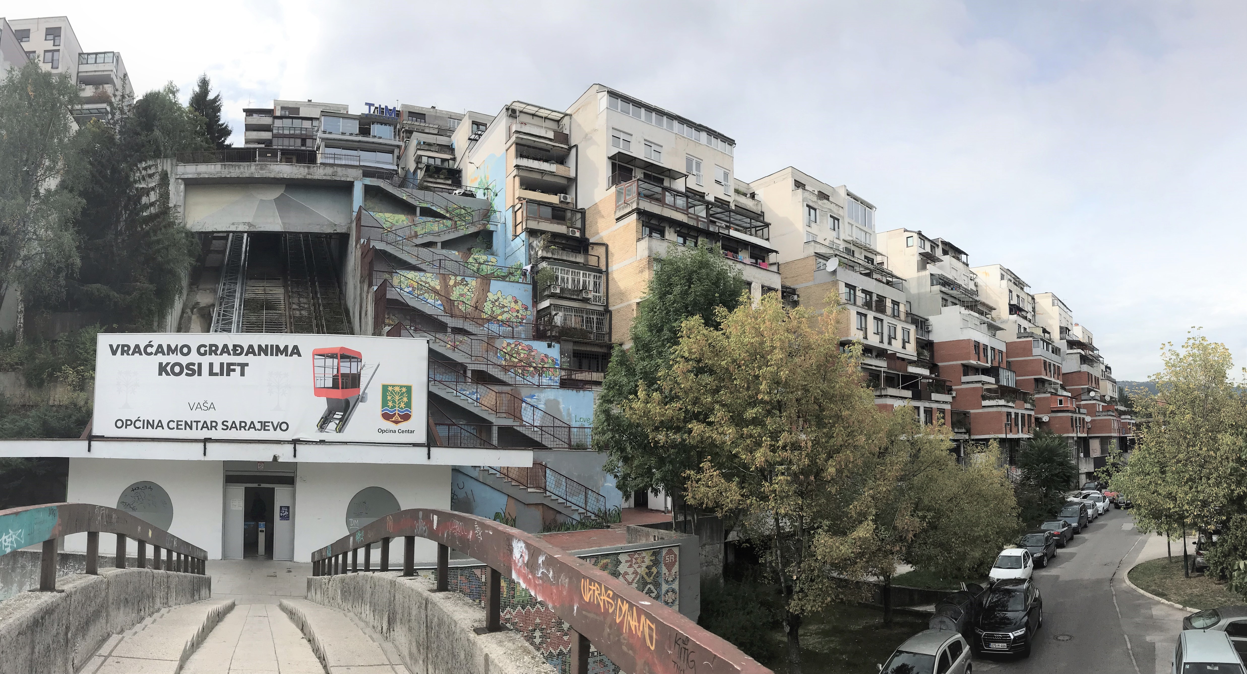 Sarajevo residential area and funicular