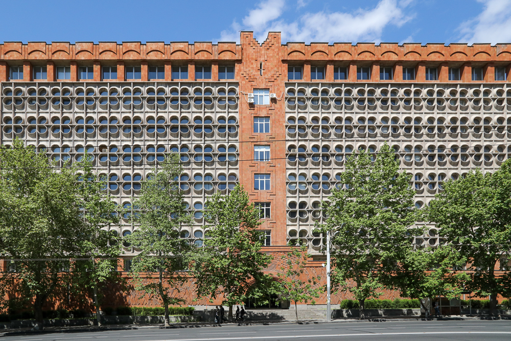 USSR era telecommunications building in Yerevan