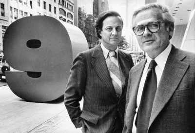 chermayeff brothers on Manhatten street with Red 9 street art