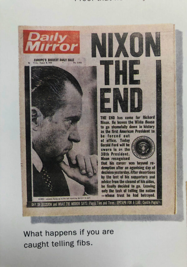 daily mirror cover Nixon the End