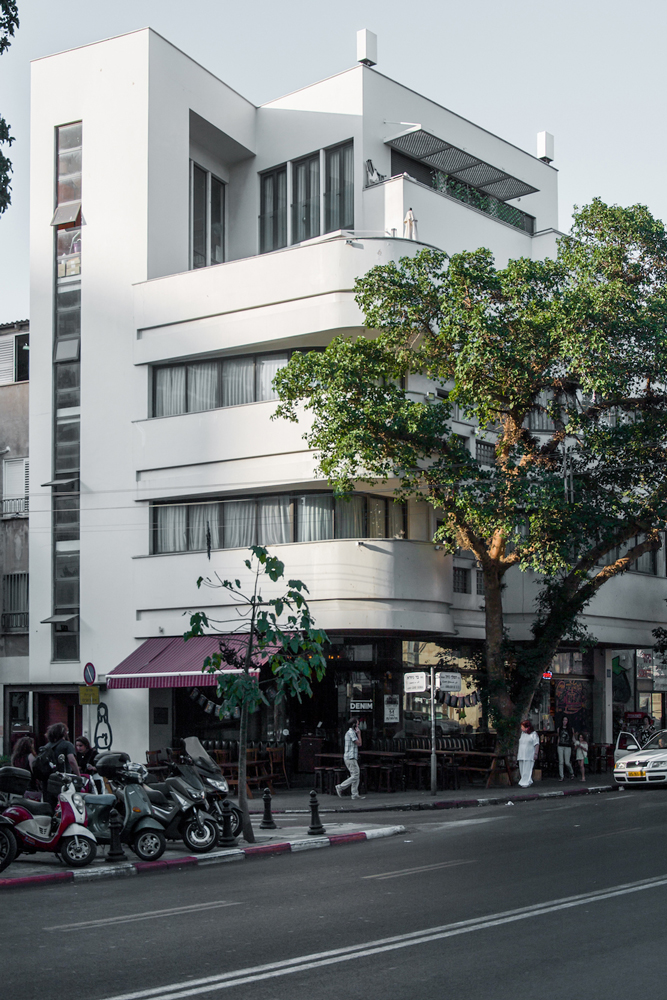 international style block white on Allenby 