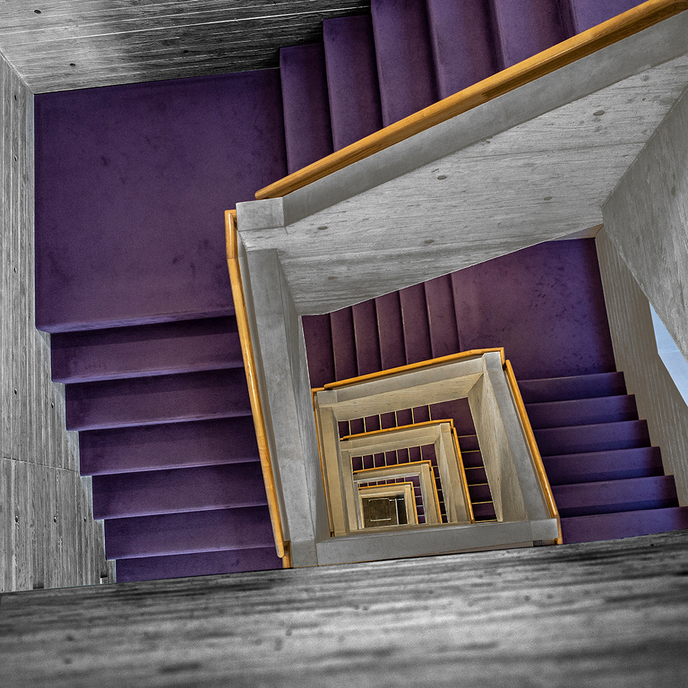 stairwell of buddhist temple