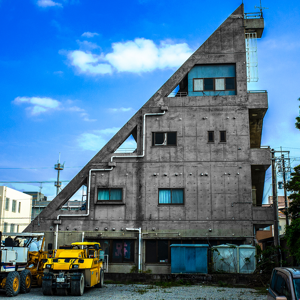 triangular design elderly care home Japan