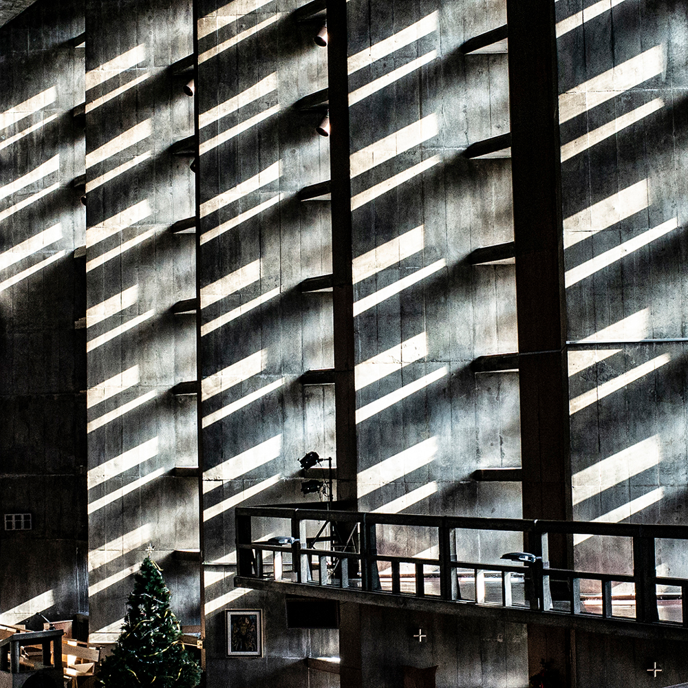 slats of light on concrete