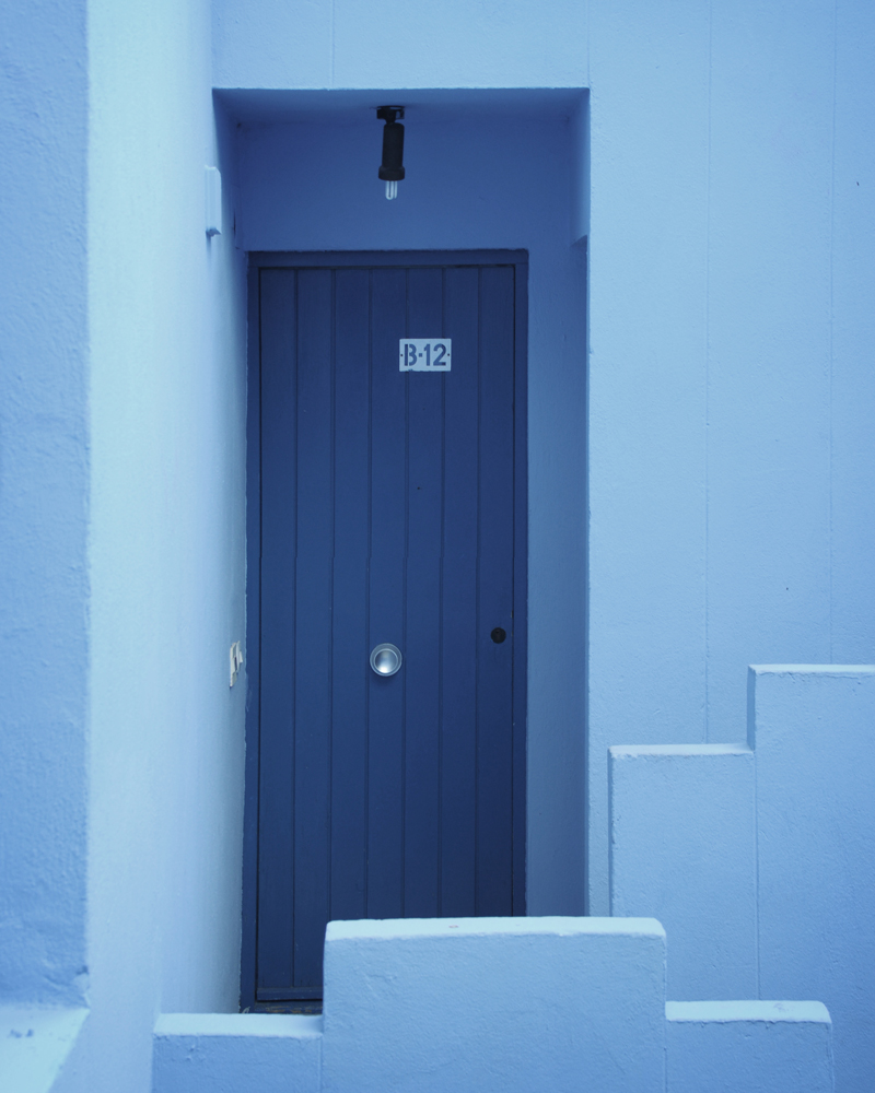 blue door La Muralla Roja
