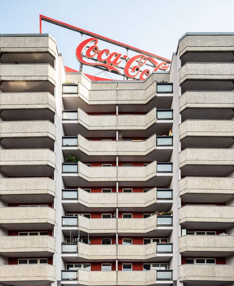 balconies of brutalist block of appartments 