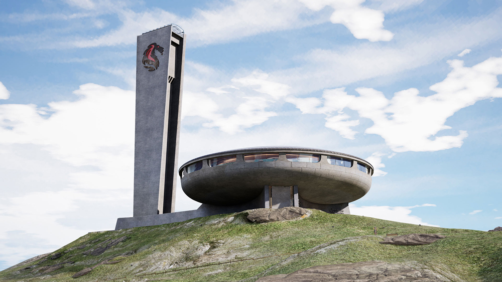 virtual reality memorial house on top of the hill 