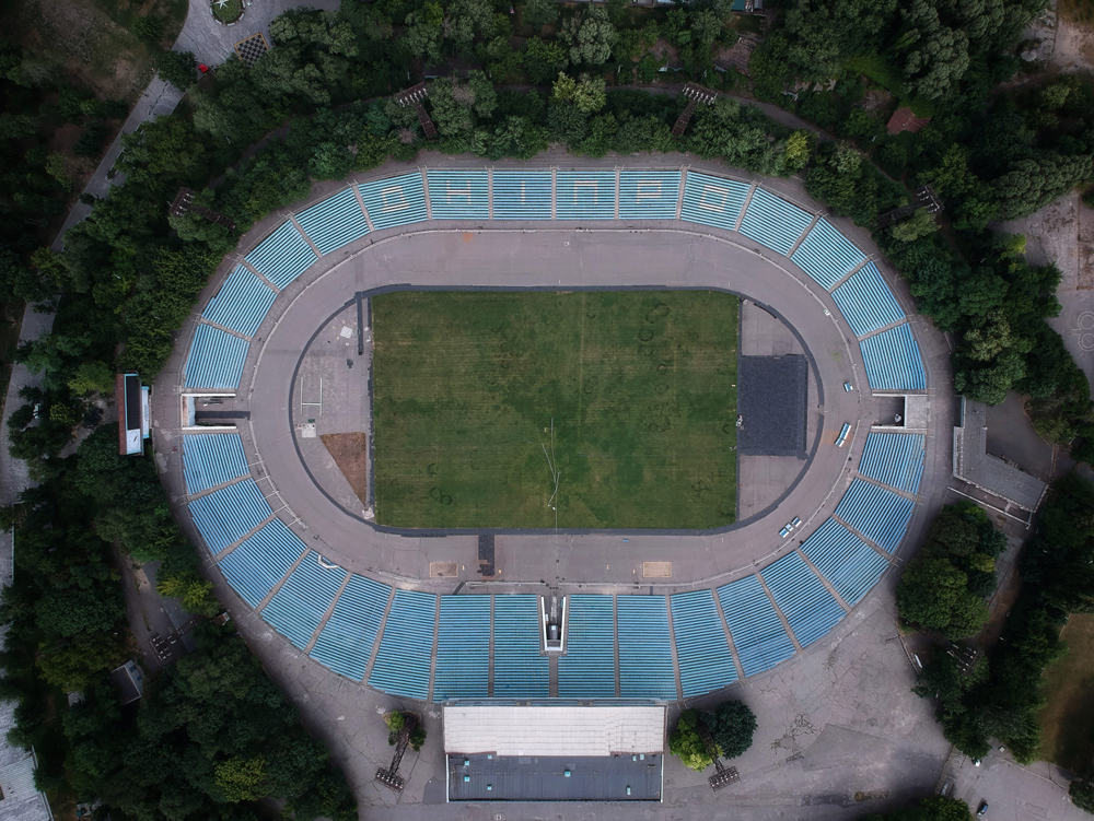 aerial view of sports stadium