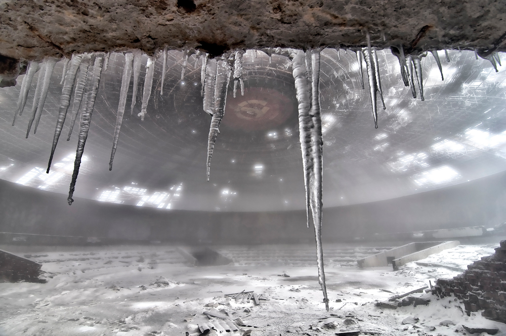 icicles inside the memorial house Bulgaria 