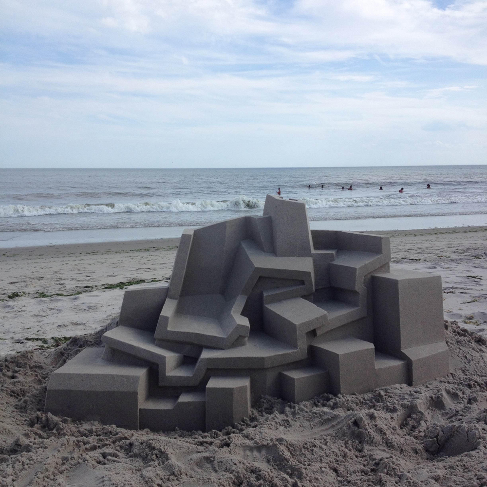 brutalist blocks of sand calvin seibert sandcastle beach US