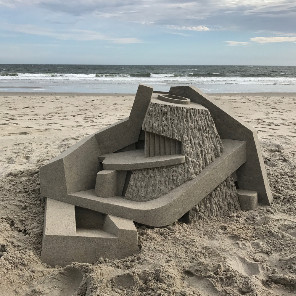 curved castle made in sand by calvin seibert