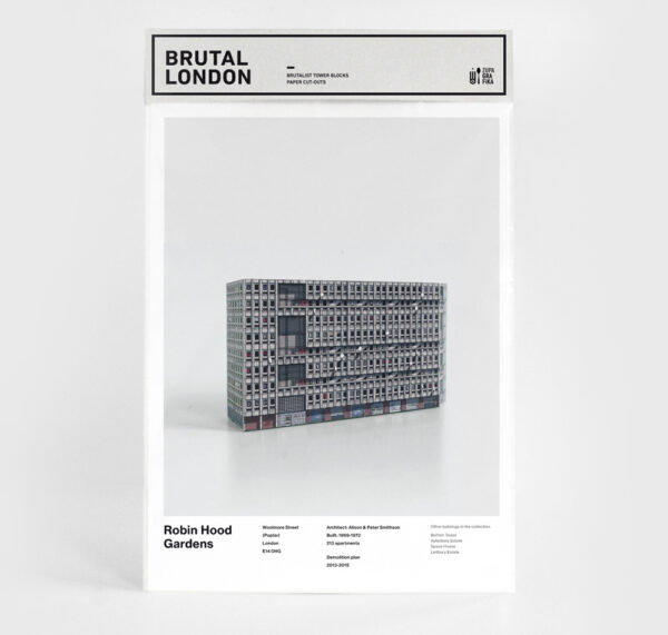 brutal london robin hood gardens cut out and make card sheet